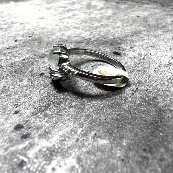 Ring Bomb Party Ring, , size 7, whitish stone silver color band, CZ looking acce - Picture 5 of 5